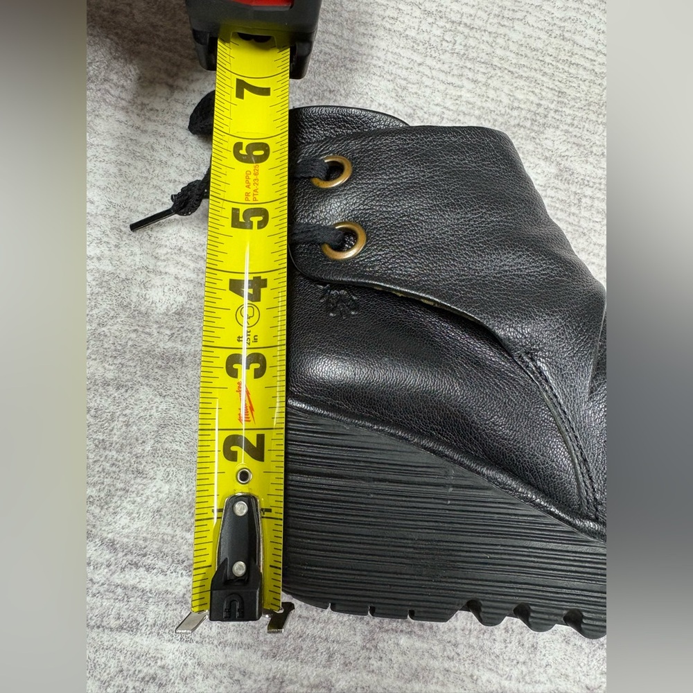 Fly London Ankle Boots Women's Wedge Heel Size 7 US 37 EU Yama Black Leather - Picture 8 of 10